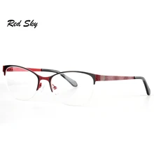 Полуоправа, оптическая металлическая оправа для очков, Женская оправа из нержавеющей стали, полуоправа по рецепту, близорукость, Пресбиопия, оправа для очков