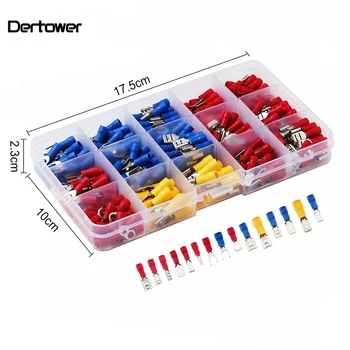 

280Pcs Electrical Wire Cold-Pressure Terminal Set Assorted Insulated Spade Crimp Terminal Butt Red Blue Yellow With Box