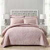 CHAUSUB Pink Bedspread Quilt Set and Pillow Shams 3-piece Embroidered Cotton Quilts Bed Cover King Queen Size Quilted Coverlets ► Photo 1/6