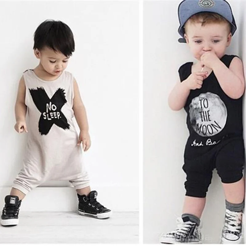 

2020 Baby Boys Clothes Summer Sleeveless Letter Print Vest Jumpsuit Infant Baby Boy Casual Romper Jumpsuit Outfits Clothes