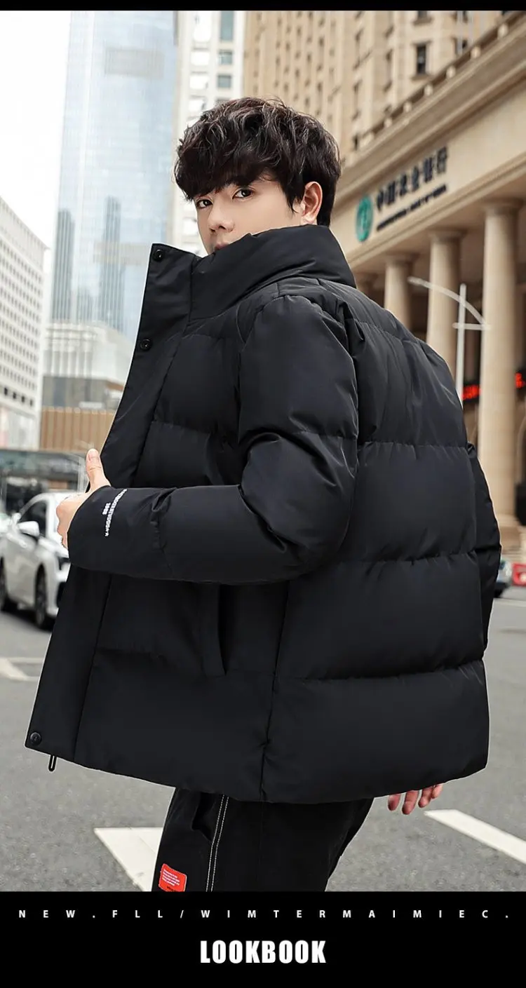 black parka Parka Men 2021 Winter Padded Jacket Men's Korean Style Slim Thick Short Jacket Fashion Down Padded Jacket Men's Winter Jacket long parka