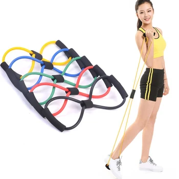 

8 Word Resistance Bands Rubber Yoga Fitness Chest Expander Rope Exercise Workout Equipment gym for txs