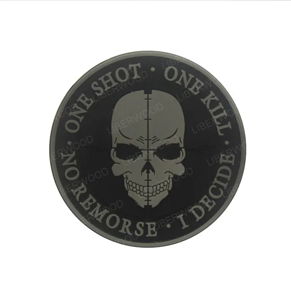 Morale Patches No Knife No Life SKULL PVC 3D Military Tactical Patch badge applique EMBLEM - Цвет: Kill Skull Gray