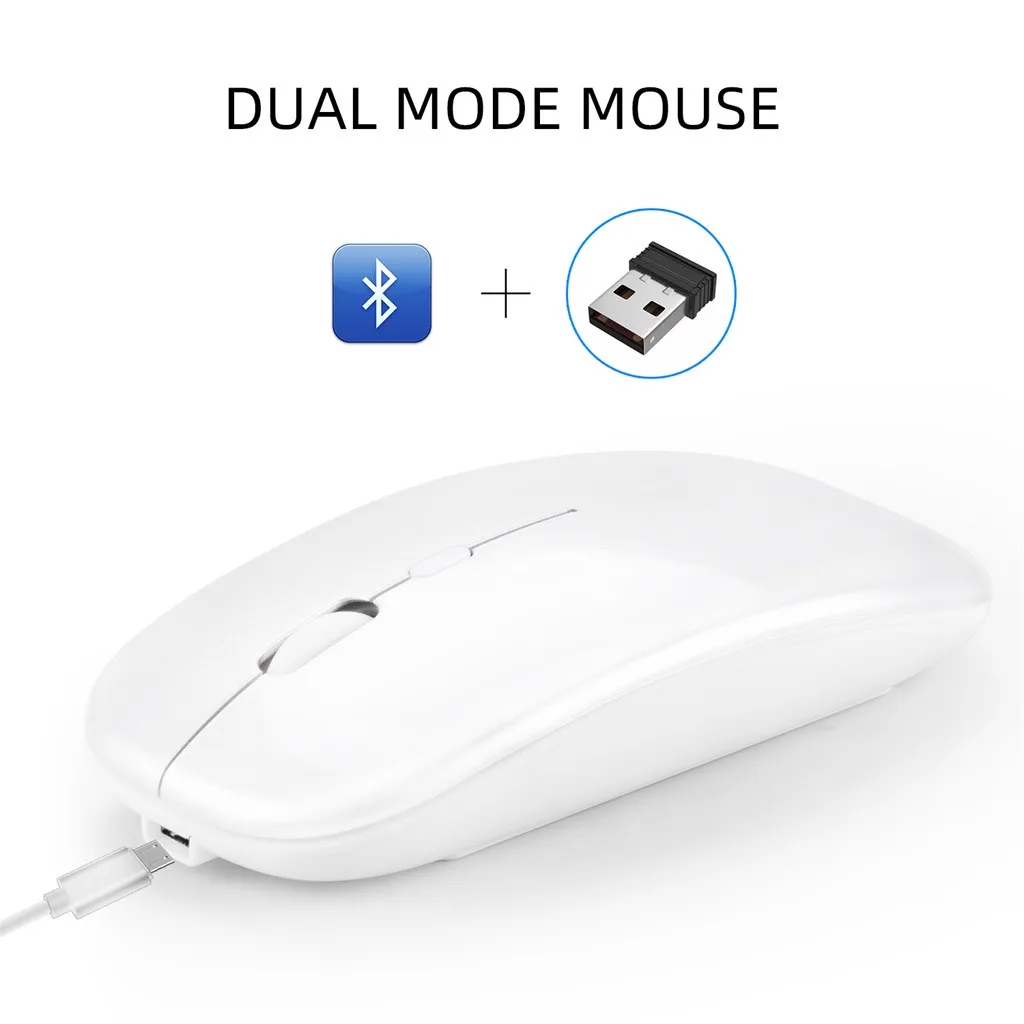 2,4G Беспроводная Blueteeth перезаряжаемая BT 5,0 USB Двухрежимная игровая мышь для ПК ноутбука портативная Бесшумная мышь для офиса