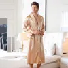 PINK Chinese Men Rayon Nightwear Robe Summer Homewear Casual Sleepwear V-Neck Kimono Yukata Bathrobe Gown Size M L XL XXL XXXL ► Photo 3/6