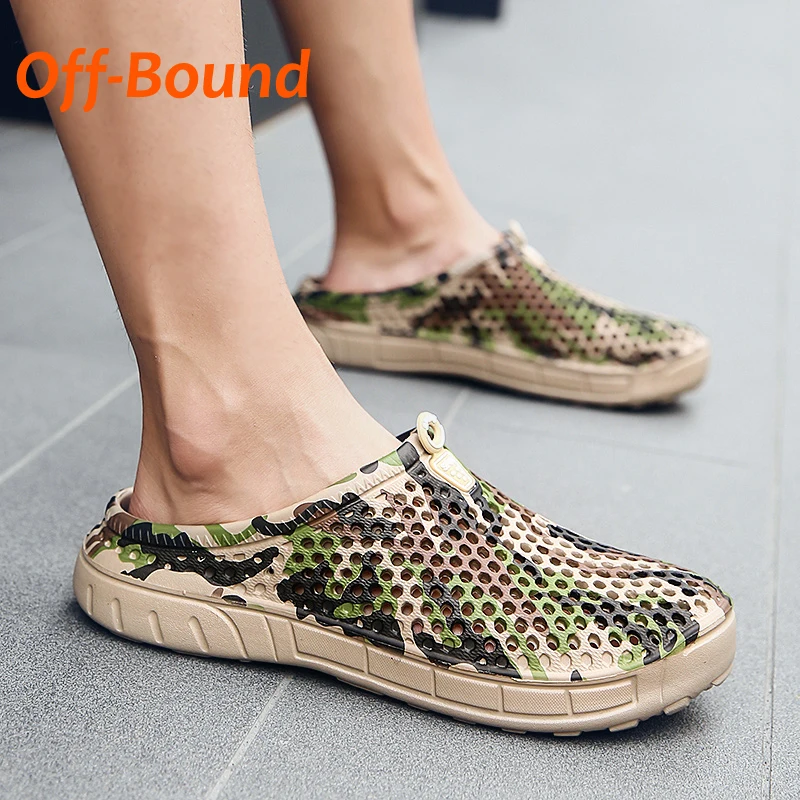Zapatillas de verano sin cordones para hombre, zuecos para exteriores, pantuflas para jardín, sandalias de playa, mocasines de baño informales, zapatos de Casa de masaje