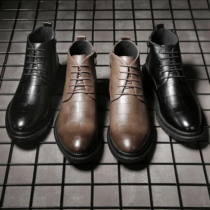 

Korean-style Fashion Casual Workwear Men's Boot Boots England New Style Leather Pointed-Toe Model G16-b