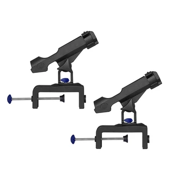 

2Pcs Fishing Rod Holders Clamp on Outdoor Adjustable Removable 360 Degree Kayak Fishing Boat Support Pole Stand Bracket
