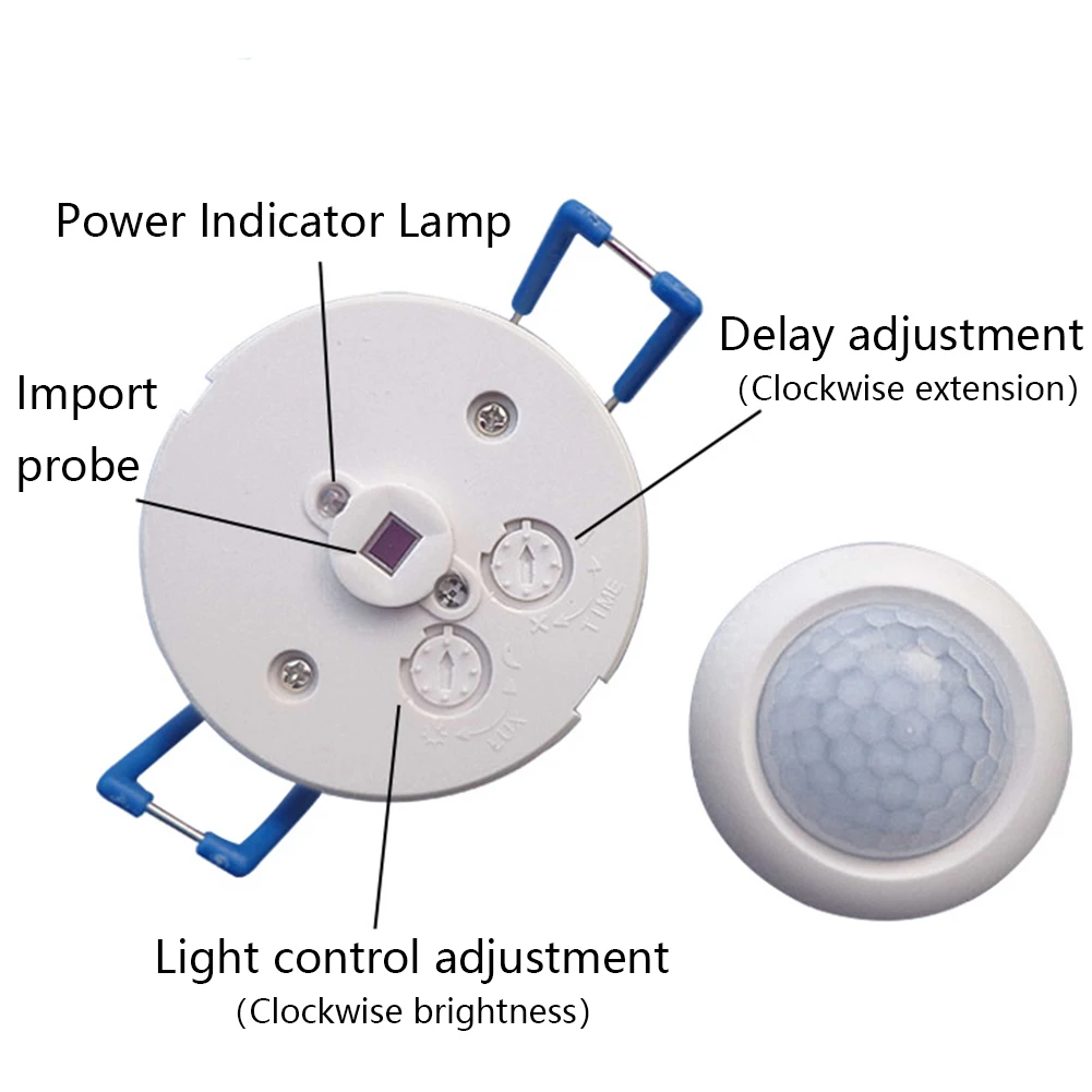 

360 Degree Infrared Light Switch Bathroom Wall Mount Mini Household Multipurpose Motion Sensor Recessed Ceiling PIR Detection