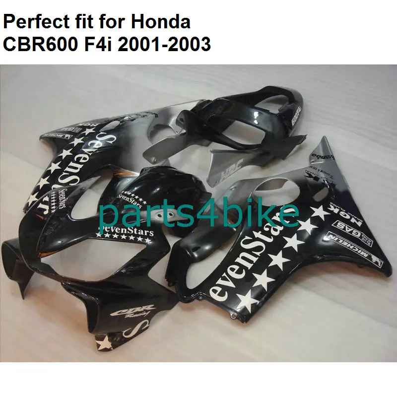 Обтекатель комплект для Honda CBR 600 F4i 2001 2002 2003 семь звезд Черный Обтекатели CBR600 F4i 01 02 03 BA61