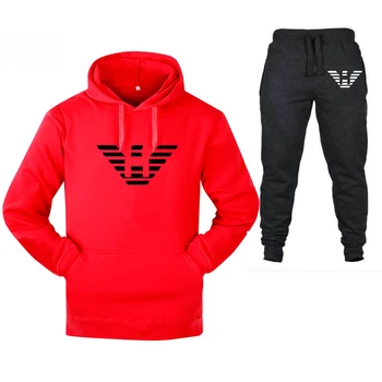 

2020 new men's hoodie + pants sports suit men's running wear casual suit brand men's warm suit men's sportswear track and field