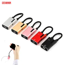 2 в 1 3,5 мм Aux+ зарядное устройство-разветвитель адаптер для iPhone 7 8 Plus X наушники 3,5 аудио разъем зарядный брелок конвертер