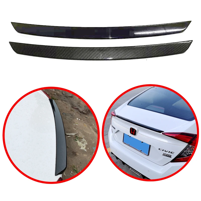 

For Honda Civic 2016 2017 2018 2019 10th Spoiler Rear Spoiler High Quality ABS Spoilers By DIY Color Carbon Fiber look