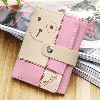 

1 Pcs Women Short Wallet Women Mini Bag PU Leather Coin Purse Credit Card Holder Wallets PU Leather Zipper Hasp Ladies Wallet