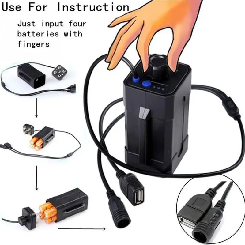 8,4 V 4x18650 батареи упаковка чехол USB/DC двойной интерфейс водонепроницаемый аккумулятор блок питания для питания велосипедные фары