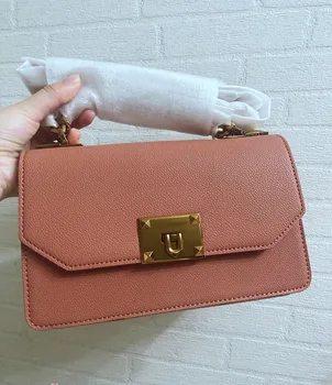 

2020 new bag PU leather solid color shoulder bag fashion chain small bag ladies hand carry small square bag