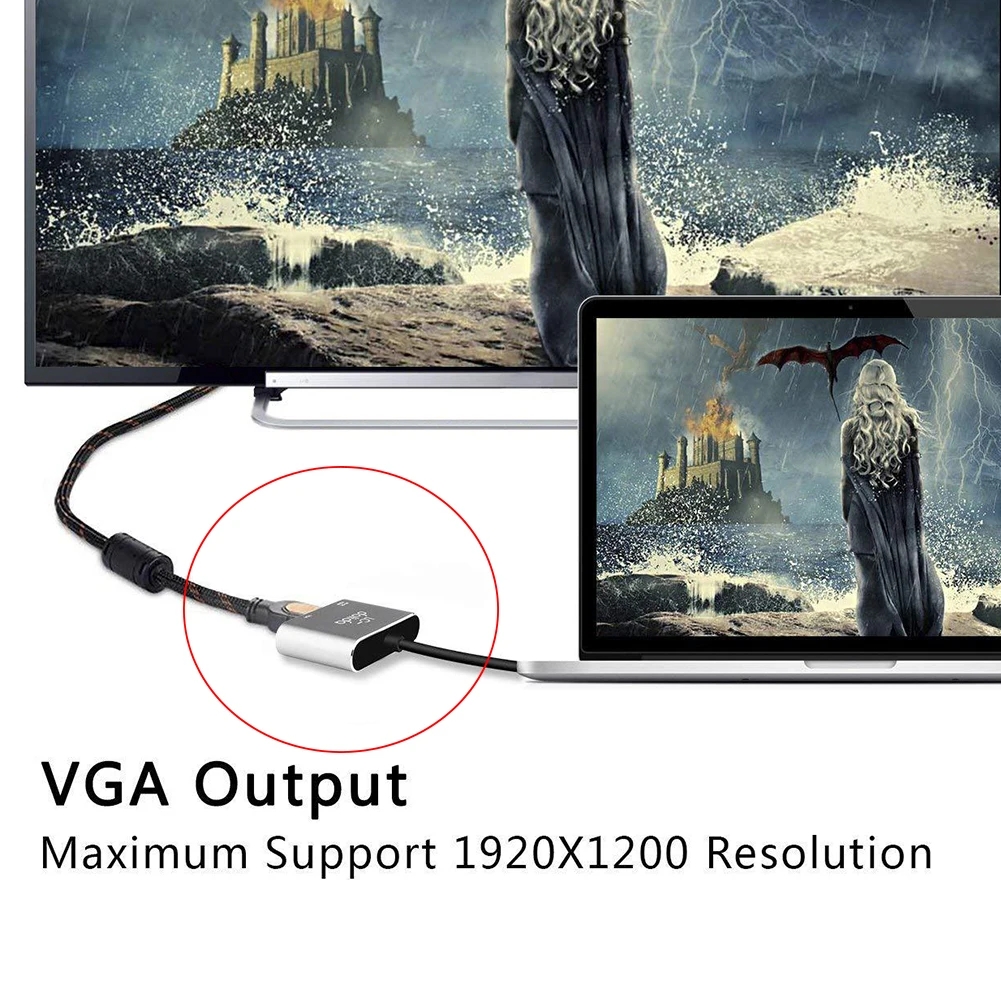 Type-C к HDMI VGA USB 3,1 дисплей передачи данных адаптер терминал ТВ Поддержка 4K для ПК аудио видео многофункциональный конвертер