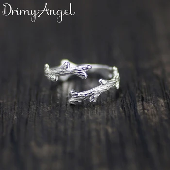 

Luxury Trendy 925 Sterling Silver Branch Rings For Women Men Jewelry Antique Finger Rings bague