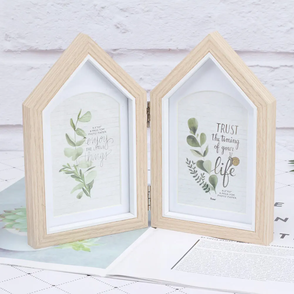 Wood Color Спальня подарки в рамках настольные украшения день рождения Детские Картины офисные домашние ремесла деревянная структура дети складные - Цвет: Wood Color