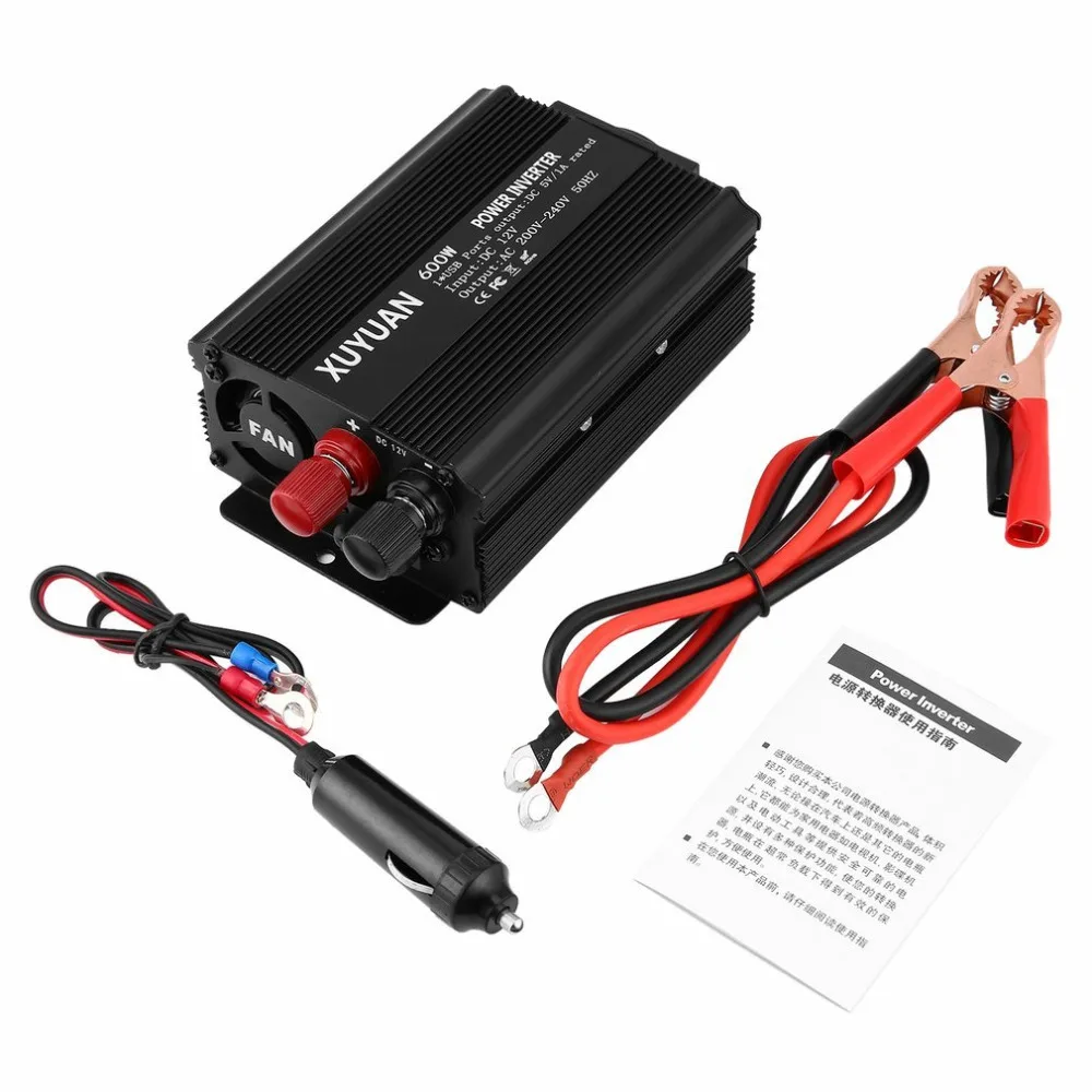 Профессиональный 600 Вт USB Мощность инвертор DC 12V к переменному току 220V с Светодиодный индикатор автомобильный преобразователь для бытовых Приспособления