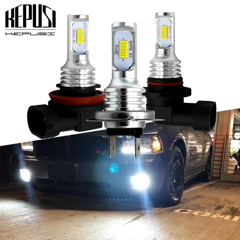 

2x H7 H8 H11 led fog lamp 9006 HB4 H1 H3 CSP Chip External Led Bulb Car Led Fog Driving Lights Lamp Light Source white yellow