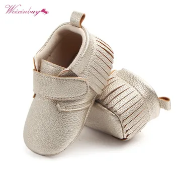 

WEIXINBUY 6 Colors Brand Spring Baby Shoes PU Leather Newborn Boys Girls Shoes Non-Slip First Walkers Baby Moccasins 0-12 Months