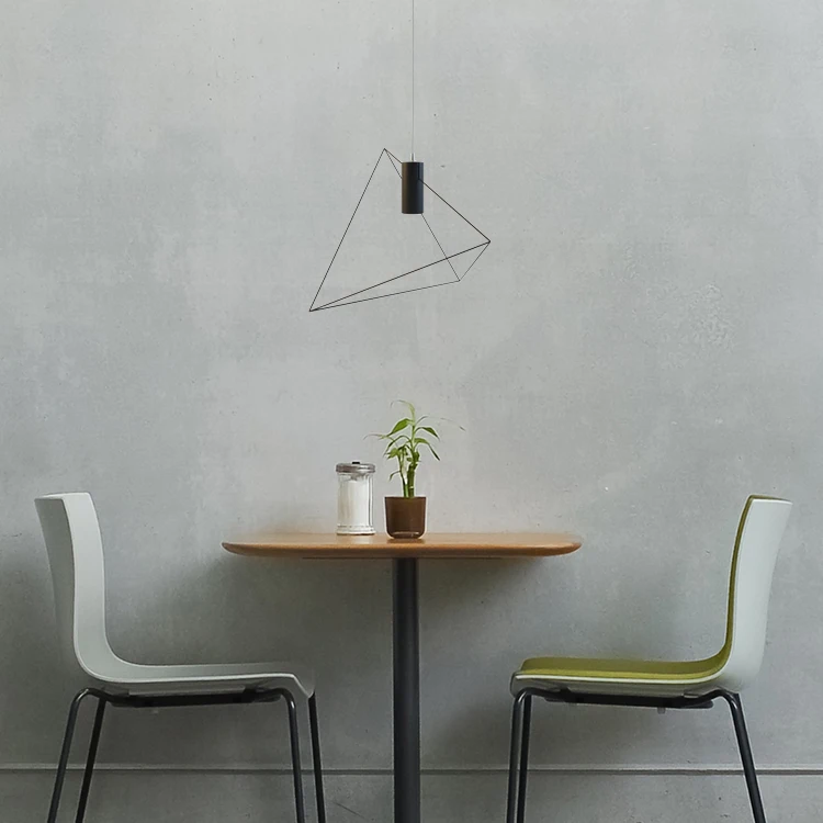 Nordic creative loft iron retro industrial chandelier bar cafe restaurant bedside triangle chandelier led