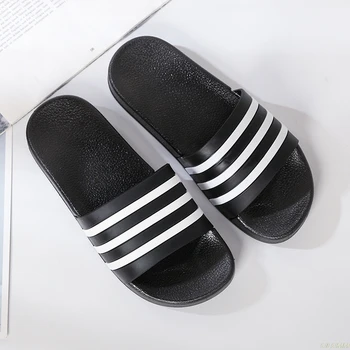 

Men's Slippers EVA Men Shoes Women Couple Flip Flops Soft Black and White Stripes Casual Summer Male Chaussures Femme