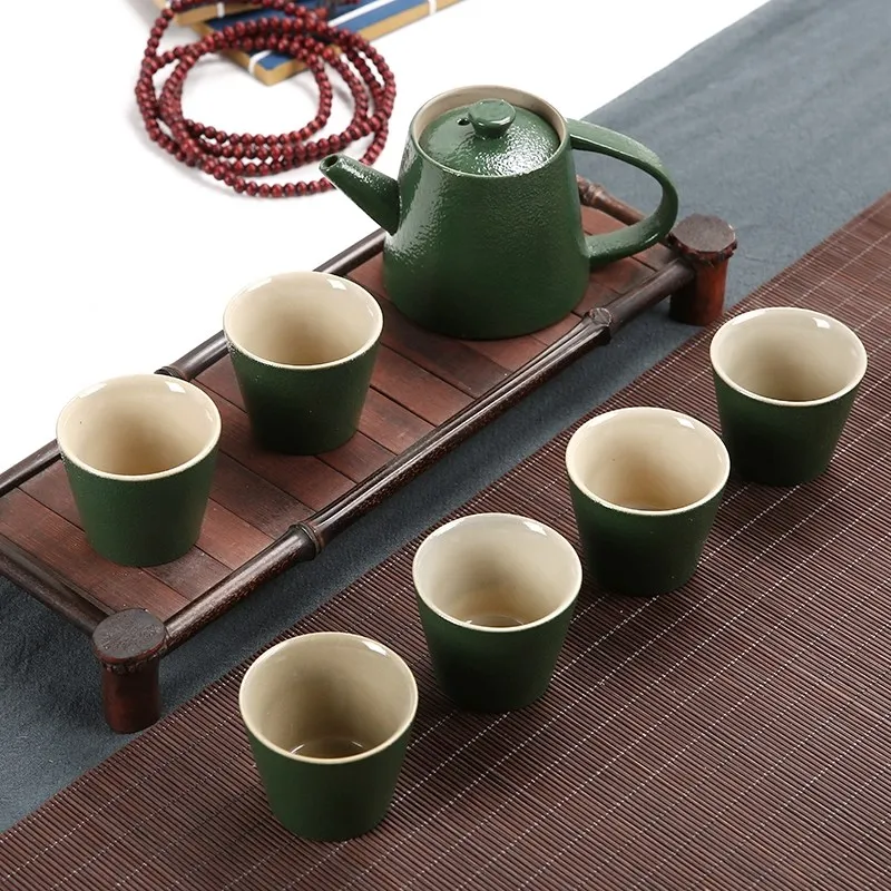 Семь чайных комплектов керамические чайные сервизы Китайский кунг-фу чайные наборы керамический чайник керамическая чашка для чая для дома или офиса G - Цвет: 3