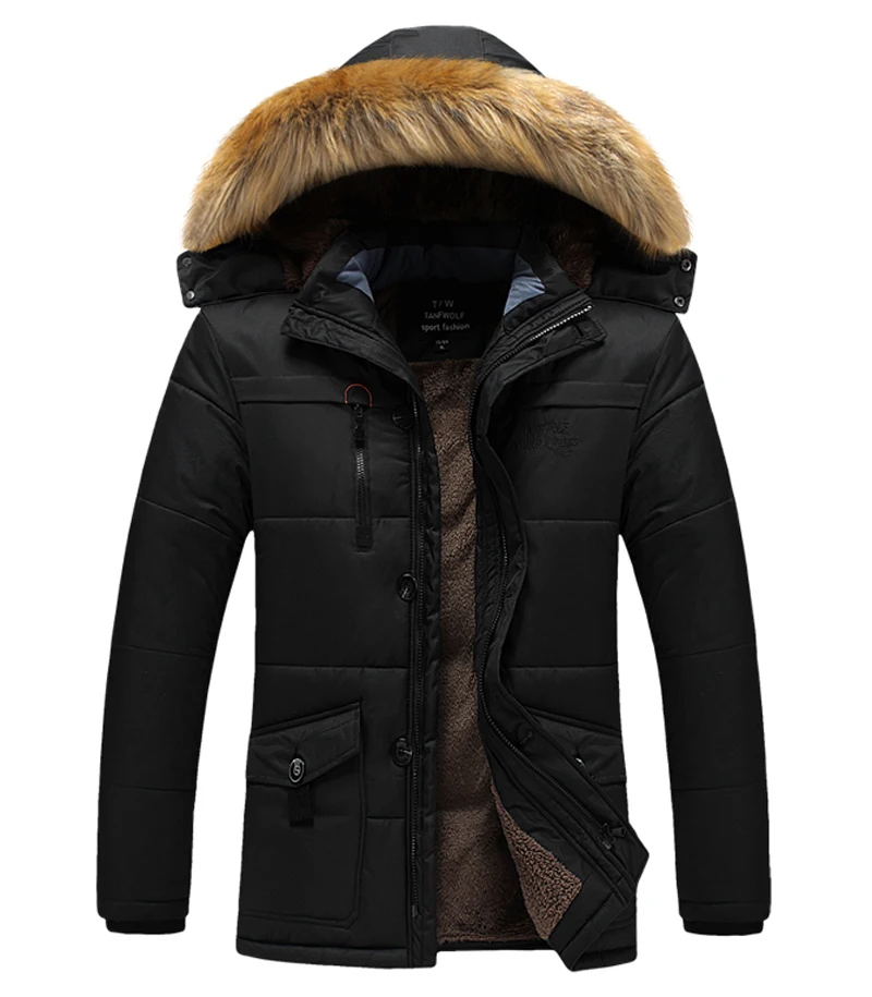 Зимняя мужская куртка размера плюс 6XL 7XL 8XL, толстая теплая парка с меховым капюшоном, мужское зимнее пальто, хлопковая ветровка, куртки, мужская одежда