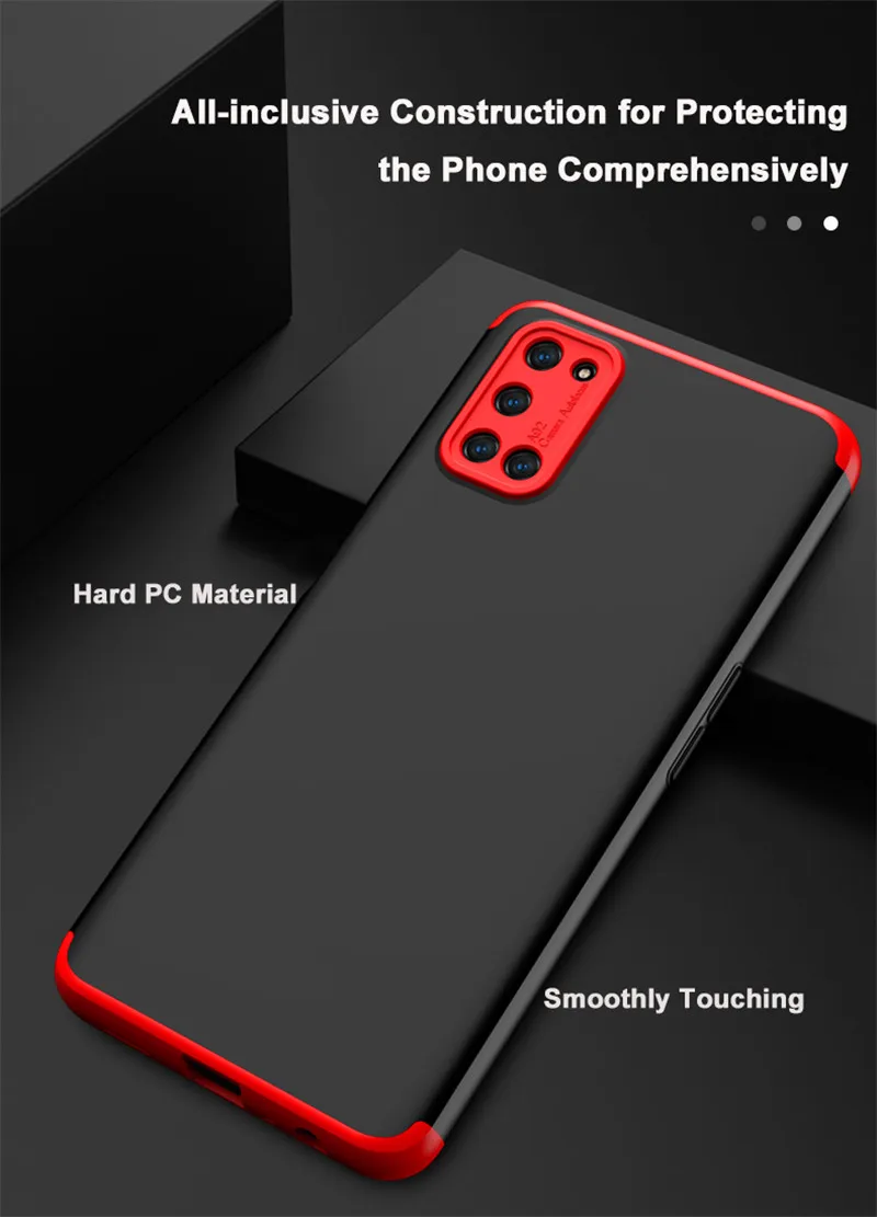 OPPO A72 2020 CPH2067 ̽ 360 ü ȣ Ƽ-ũ 3 in 1 Ʈ ϵ PC Ŀ, Oppp A52 2020 CPH2069 A92 ̽ Coque