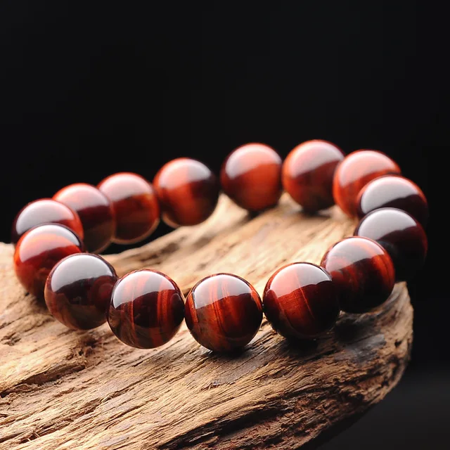 4/6/8/10/12mm 100% Real Tiger Eye Bracelet Men Women Natural Stone Braslet Wine Smooth Beaded Brazalete Yoga Meditation Braclet 3