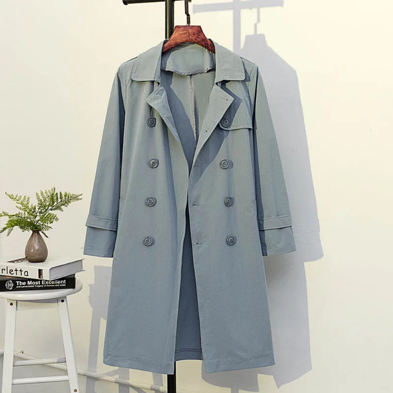 Autumn trench coat women plus size bust 150cm 5XL 6XL 7XL 8XL 9XL coat women pink blue colors