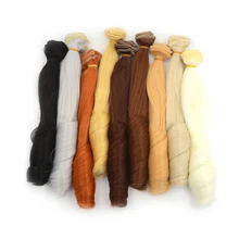 20*100 センチメートル新カーリー人形かつらブラウンカーキ黒高温熱人形の髪 1/3 1/4 1/6 BJD diy 人形かつら 1pc(China)