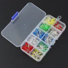 Kit d'assortiment universel de Diodes électroluminescentes, 3mm 5mm, rouge, vert, bleu, jaune, blanc, pour bricolage, 200