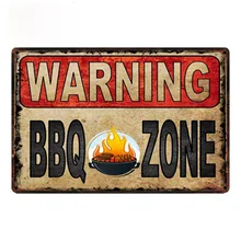 Предупреждение BBQ zone Ретро металлическая пластина винтажная жестяная вывеска