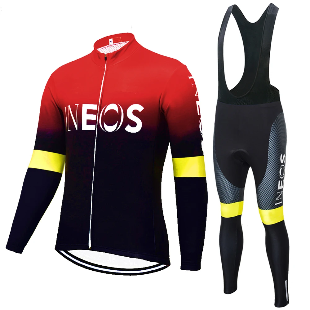 Радуга ropa hombre invierno ineos термо флисовая одежда для велоспорта с длинным рукавом Велоспорт Джерси костюм для улицы зимние штаны - Цвет: no fleece set 1