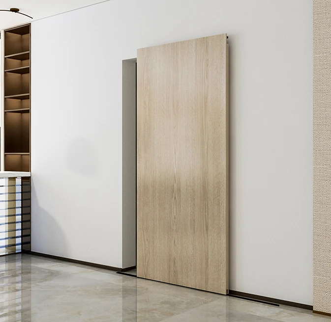 Herrajes para puertas de Granero correderas ocultas, cierre suave, montaje en pared Interior, Kit rodante de pista oculta, sin puerta