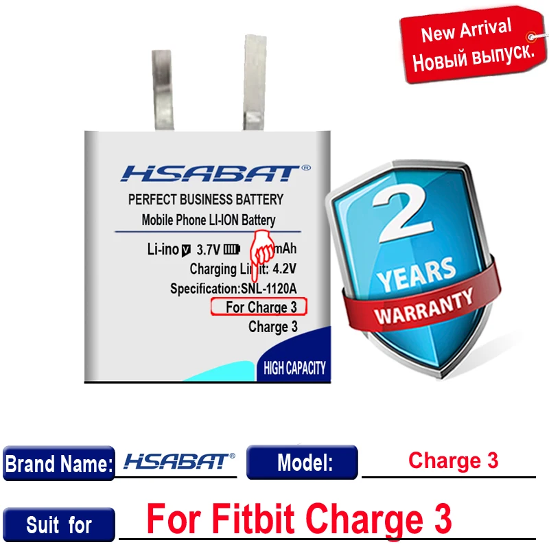 HSABAT 100mAh~500mAh Battery for FITBIT IONIC / Blaze / Surge / Charge HR / Charge 2 / Charge 3 / Versa / Versa Lite / One best mobile battery