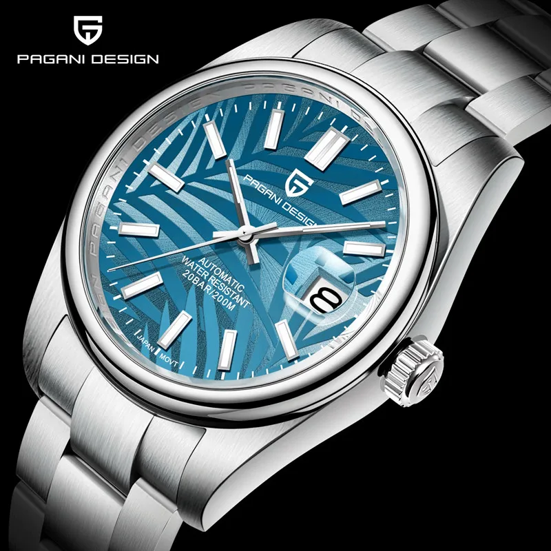 

NEW PAGANI DESIGN Watch For Men Top Brand Luxury Blue Dial Automatic Watches Waterproof 200M Mechanical Wristwatches Date Displa