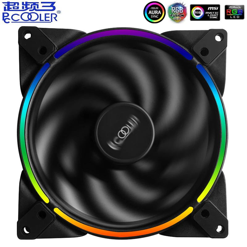 Охлаждающий вентилятор Pccooler RGB HALO 14 см чехол для компьютера 4 контактный и 3