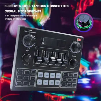 

Live Sound Card V9 Bluetooth Microphone Sound Card Webcast Studio Live Streaming For Phone Computer