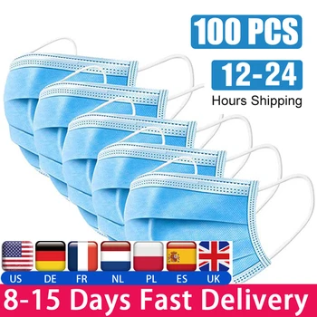 

100psc disposable mask dust mask 3 Layers Disposable Face Mask Mouth mask Filter Anti Dust mask cotton mask 24 Hours Shipping