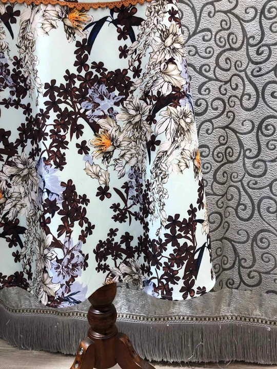 Latest Designer Dress Autumn Vintage Party Women Ruffled Collar Elegant Flower Print Lace Patchwork Slim Fitted Blue Dress