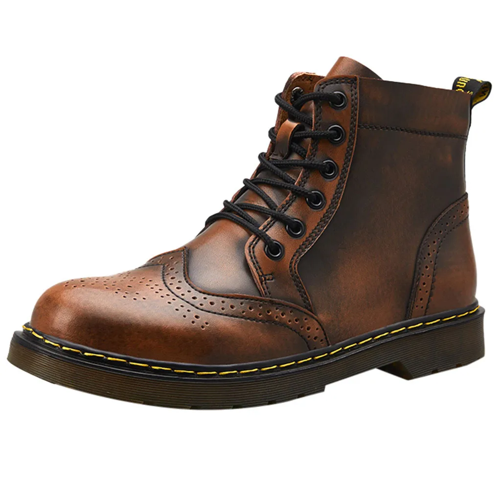 Дропшиппинг нестираемая обувь Райдер мужские и женские резные рабочие ботинки прокалываемые рабочие кроссовки обувь в английском стиле - Цвет: Brown
