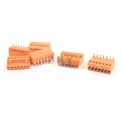 

5Pcs 7Pin Right Angle PCB Screw Terminal Barrier Block Connector AC 300V 10A