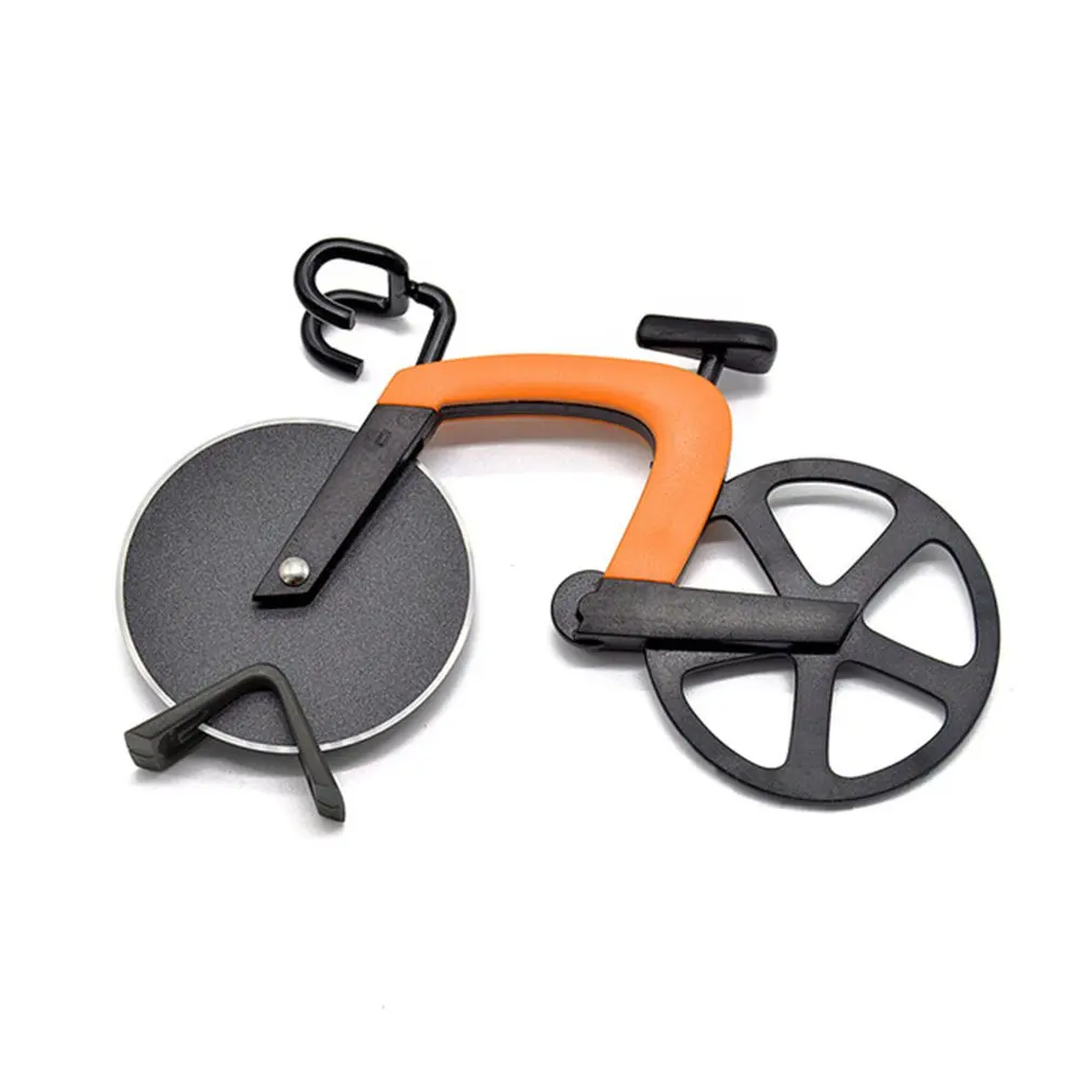 Bicycle Pizza Cutter Bike Wheel Pizza Chopper Bike Roller Pizza Slicer Pizza Cutting Knifes Kitchen Gadget - Цвет: Оранжевый