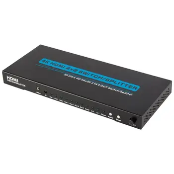 

4K HDMI Switcher 2X8 HDMI Switch Splitter 2X8 2 in 8 Out remote control 3D power supply