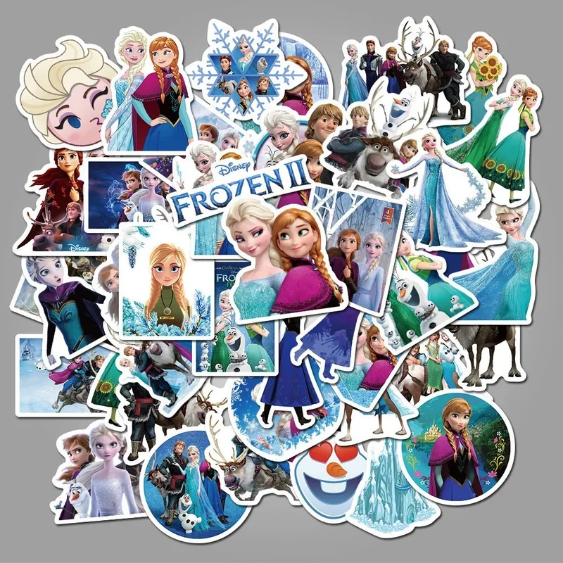 50pcs Frozen 2 Stickers Anna Princess Elsa Graffiti Disney Frozen