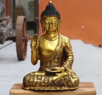 

Tibet Buddhism Copper Bronze Shakyamuni Sakyamuni Amitabha Buddha Statue